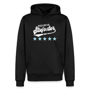 Bonuspapa Bester Stiefpapa Weltbester Stiefvater - Männer Premium Bio Hoodie - Schwarz - Vorne - Nico (187cm)