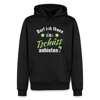 Puis-je leur offrir au revoir? - Sweat à capuche Premium bio Homme - noir - Devant - Nico (187cm)