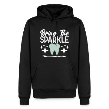 les dents brillent - Sweat à capuche Premium bio Homme - noir - Devant - Nico (187cm)
