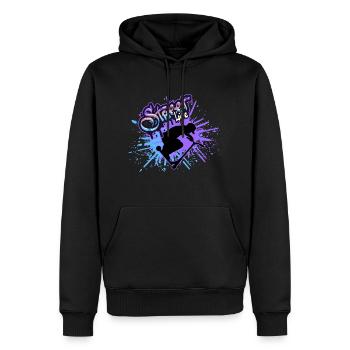 scooter street life - Männer Premium Bio Hoodie - Schwarz - Vorne - Nico (187cm)