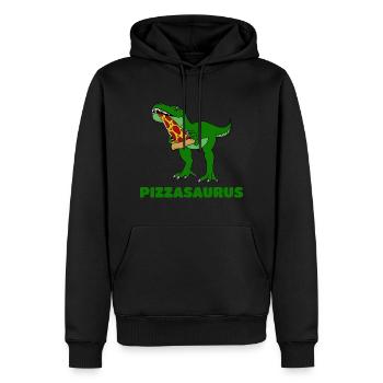 Pizza Quote, Pizzasaurus, Dinosaur Lover - Men’s Premium Organic Hoodie - black - Front - Nico (187cm)