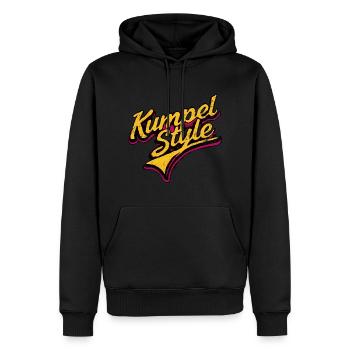 kumpel Style retro Design Ruhrpott - Männer Premium Bio Hoodie - Schwarz - Vorne - Nico (187cm)