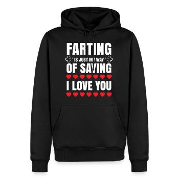 Lustig ich liebe dich Geschenk für Männer Frauen Valentinstag - Männer Premium Bio Hoodie - Schwarz - Vorne - Nico (187cm)
