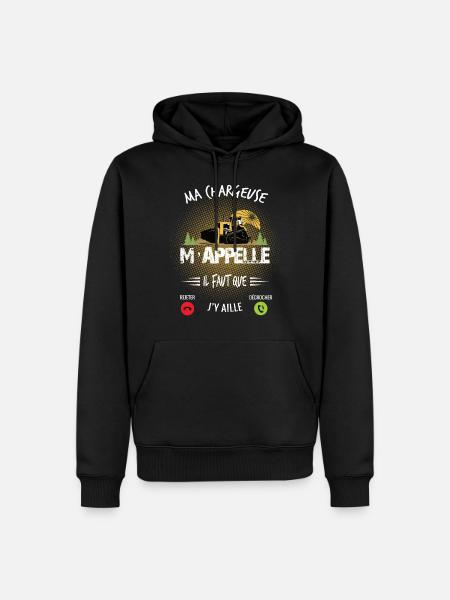Chargeuse - Ma Chargeuse m'Appelle - Sweat à capuche Premium bio Homme - noir