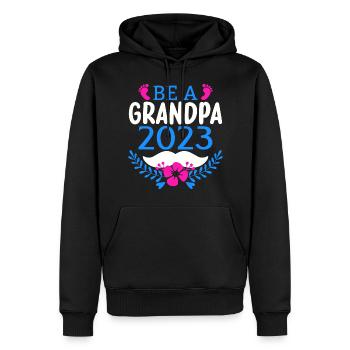Werdender Opa 2023, 2023 werde ich Opa, 2023 Opa - Männer Premium Bio Hoodie - Schwarz - Vorne - Nico (187cm)