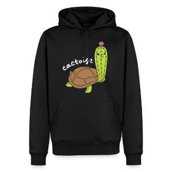 Cactoise Cactus Turtle Funny Animal Puns - Männer Premium Bio Hoodie - Schwarz - Vorne - Nico (187cm)
