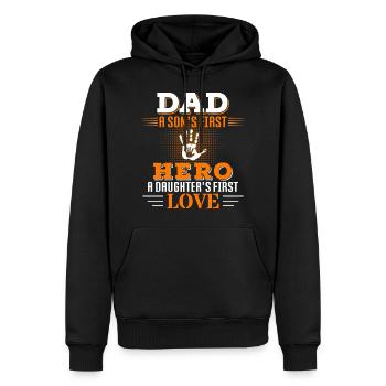 Vater des Sohns Held, der Tochter erste Liebe - Männer Premium Bio Hoodie - Schwarz - Vorne - Nico (187cm)