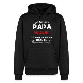 Je suis un Papa TOULOUSAIN - Sweat à capuche Premium bio Homme - noir - Devant - Nico (187cm)