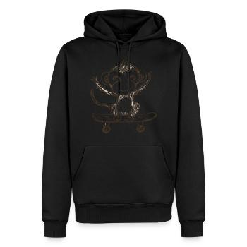 Affe auf Skateboard - Männer Premium Bio Hoodie - Schwarz - Vorne - Nico (187cm)