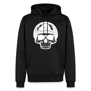 Skeleton Biker - Sweat à capuche Premium bio Homme - noir - Devant - Nico (187cm)