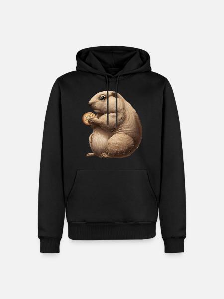 Groundhog with Cracker - Men’s Premium Organic Hoodie - black