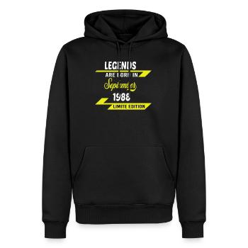 LEGENDS ARE BORN IN 1988 GEBURTSTAGSGESCHENK - Männer Premium Bio Hoodie - Schwarz - Vorne - Nico (187cm)
