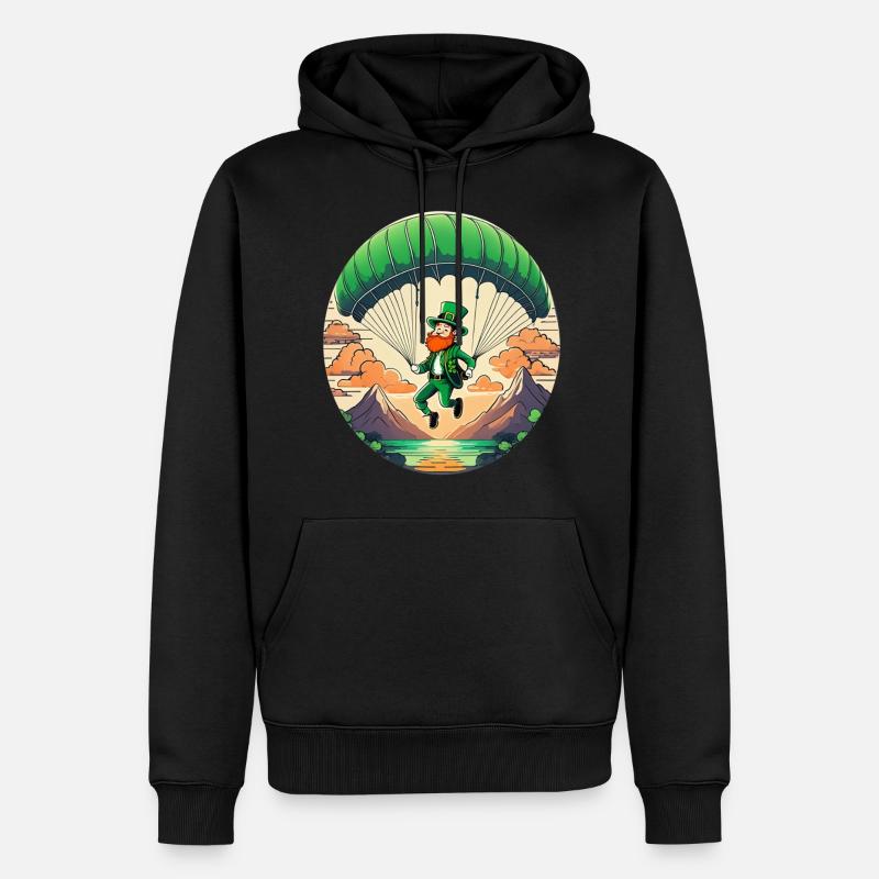 Parapente Trèfle de la Saint-Patrick - Sweat à capuche Premium bio Homme - noir