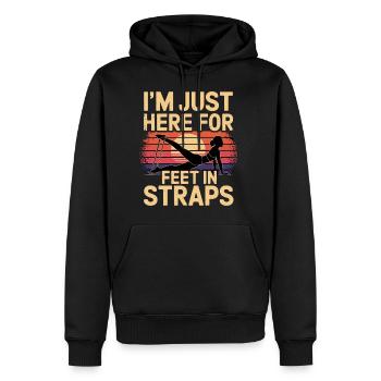 I'm Just Here For Feet In Straps 13 - Männer Premium Bio Hoodie - Schwarz - Vorne - Nico (187cm)