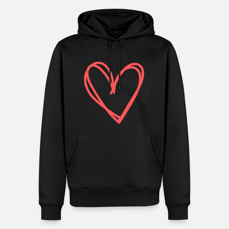idée cadeau coeur amour amour - Sweat à capuche Premium bio Homme - noir