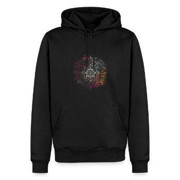 Encre d’aérographe colorée Boho Mandala - Sweat à capuche Premium bio Homme - noir - Devant - Nico (187cm)