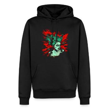 Cool Psychobilly Comic Design - Green Woman - Men’s Premium Organic Hoodie - black - Front - Nico (187cm)