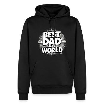 Bester Papa für immer zum Vatertag od. Geburtstag - Männer Premium Bio Hoodie - Schwarz - Vorne - Nico (187cm)