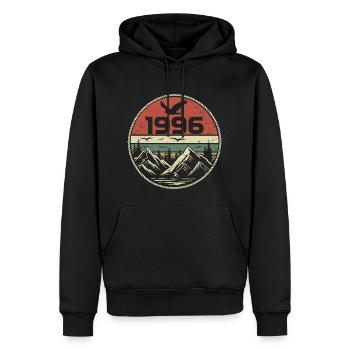 Vintage 1996 Classique 1996 rétro 1996 Cadeau 1996 - Sweat à capuche Premium bio Homme - noir - Devant - Nico (187cm)