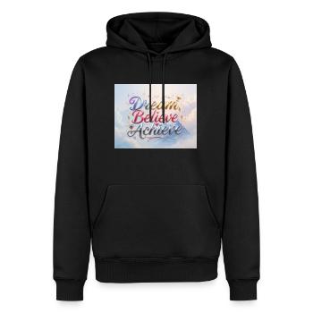 Traum Glauben Erreichen - Männer Premium Bio Hoodie - Schwarz - Vorne - Nico (187cm)