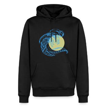 Minimal Design Mandala Welle Sonne Trendy Sommer - Männer Premium Bio Hoodie - Schwarz - Vorne - Nico (187cm)