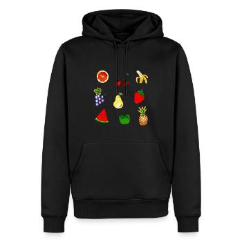Des fruits - Sweat à capuche Premium bio Homme - noir - Devant - Nico (187cm)