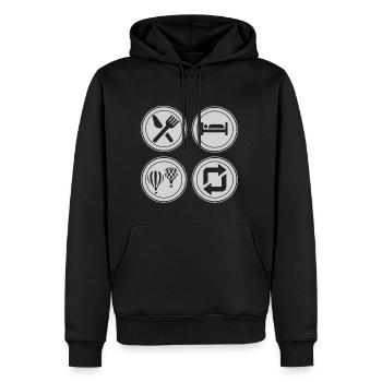 Heißluftballon & Ballon Fahrer Geschenk - Männer Premium Bio Hoodie - Schwarz - Vorne - Nico (187cm)