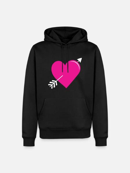 Arrow Heart Pink - Men’s Premium Organic Hoodie - black