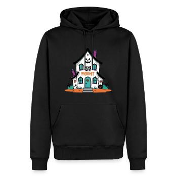 Home Sweet Fright - Spooky Halloween House - Men’s Premium Organic Hoodie - black - Front - Nico (187cm)