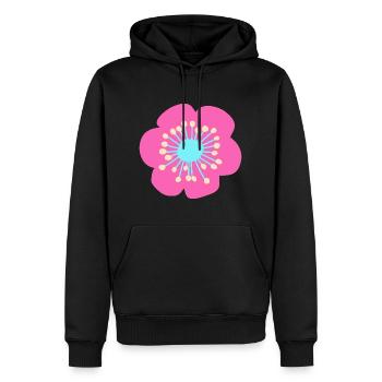 Blume pink und cyan - Männer Premium Bio Hoodie - Schwarz - Vorne - Nico (187cm)