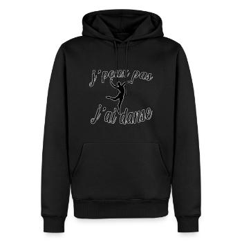 j peux pas j ai danse tee shirt danseur humour - Sweat à capuche Premium bio Homme - noir - Devant - Nico (187cm)
