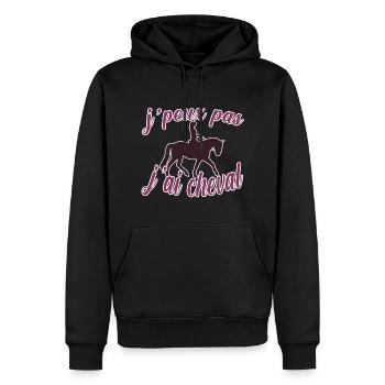 Tee shirt cavalière jpeux pas j ai cheval humour - Sweat à capuche Premium bio Homme - noir - Devant - Nico (187cm)