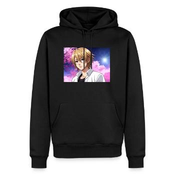 Romantic Anime Character - Men’s Premium Organic Hoodie - black - Front - Nico (187cm)