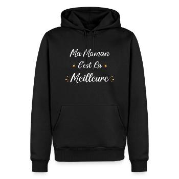 Ma Maman c'est la meilleure - Sweat à capuche Premium bio Homme - noir - Devant - Nico (187cm)