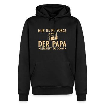 Der Papa repariert das schon - Handwerker - Männer Premium Bio Hoodie - Schwarz - Vorne - Nico (187cm)