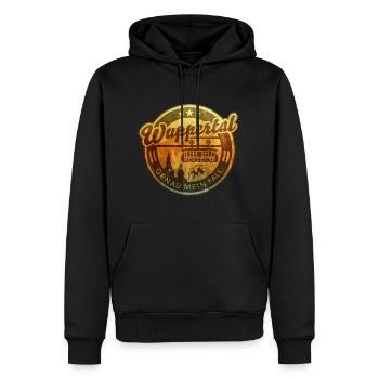 Wuppertal, distressed - Männer Premium Bio Hoodie - Schwarz - Vorne - Nico (187cm)