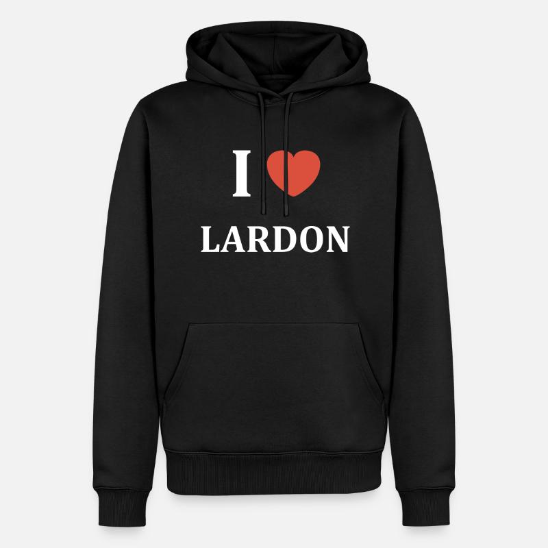 i love lardon - Sweat à capuche Premium bio Homme - noir