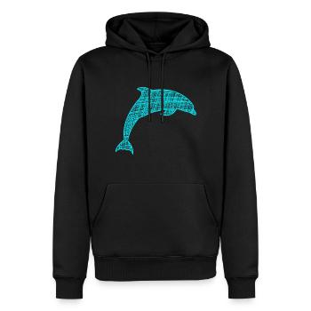 Delfin Dolphin - Männer Premium Bio Hoodie - Schwarz - Vorne - Nico (187cm)