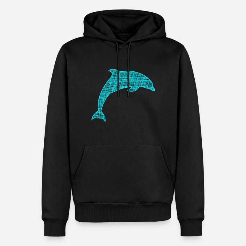 Delfin Dolphin - Männer Premium Bio Hoodie - Schwarz