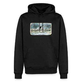 Surf sur la vague parfaite - The perfect wave - Sweat à capuche Premium bio Homme - noir - Devant - Nico (187cm)