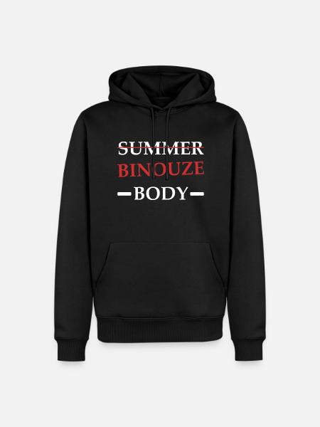Binouze Body - Sweat à capuche Premium bio Homme - noir