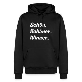 Schön. Schöner. Winzer - Männer Premium Bio Hoodie - Schwarz - Vorne - Nico (187cm)
