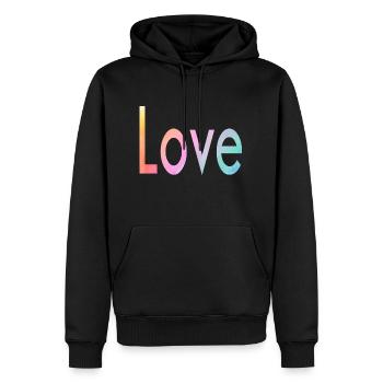 L’amour des couleurs - Sweat à capuche Premium bio Homme - noir - Devant - Nico (187cm)