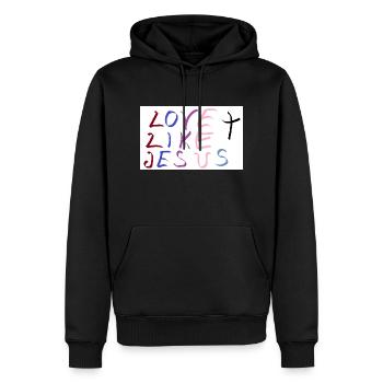 Love like Jesus - Männer Premium Bio Hoodie - Schwarz - Vorne - Nico (187cm)