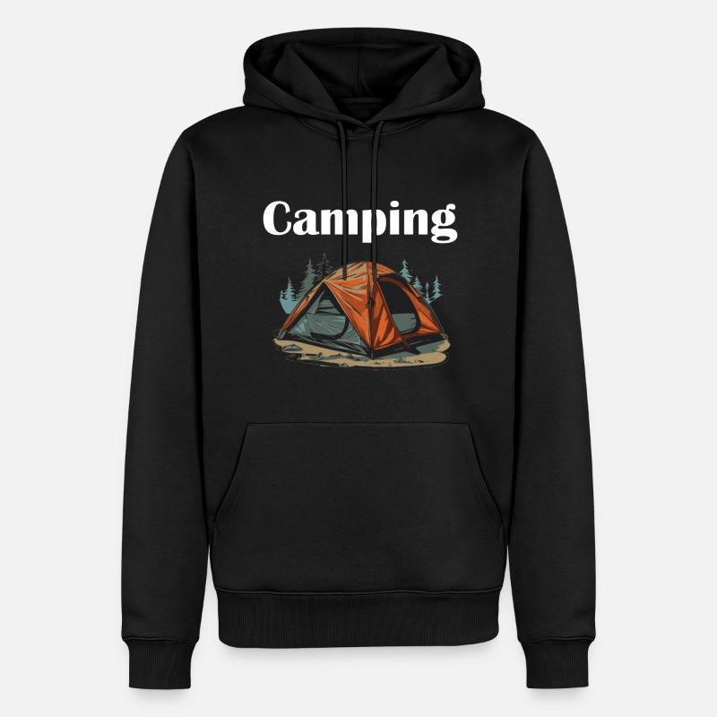 Camping - Männer Premium Bio Hoodie - Schwarz