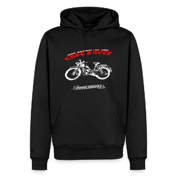 Bergsteiger MD 25 Mofa Moped Mokick - Männer Premium Bio Hoodie - Schwarz - Vorne - Nico (187cm)