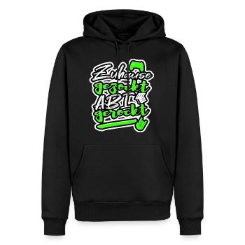 Abi 2022 Spruch Zuhause gezockt Abi gerockt AK 22 - Männer Premium Bio Hoodie - Schwarz - Vorne - Nico (187cm)