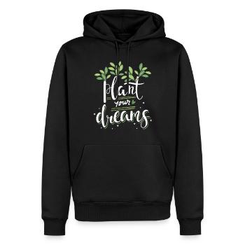 Plantez vos rêves Plantes Fleurs Jardin Nature - Sweat à capuche Premium bio Homme - noir - Devant - Nico (187cm)