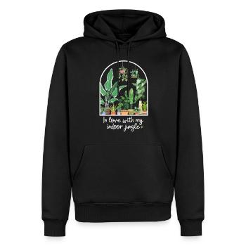 In love with my indoor jungle Pflanzen Blumen - Männer Premium Bio Hoodie - Schwarz - Vorne - Nico (187cm)
