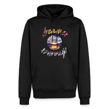 Rêveur - Sweat à capuche Premium bio Homme - noir - Devant - Nico (187cm)